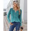 image:imageZeagoo Womens Long Sleeve Tops 2026 V Neck Pleated Shirts Dressy Casual Tunic Blouses Loose Fit Fall Fashion ClothesXh363