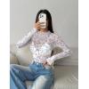 image:imageZeagoo Womens Mesh Long Sleeve Tops Mock Neck Going Out See Through Shirts Sexy Sheer Blouses Clubwear SXXLSf327