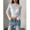 image:imageZeagoo Womens Mesh Long Sleeve Tops Mock Neck Going Out See Through Shirts Sexy Sheer Blouses Clubwear SXXLSf327