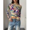 image:imageZeagoo Womens Mesh Long Sleeve Tops Mock Neck Going Out See Through Shirts Sexy Sheer Blouses Clubwear SXXLWf146