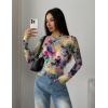 image:imageZeagoo Womens Mesh Long Sleeve Tops Mock Neck Going Out See Through Shirts Sexy Sheer Blouses Clubwear SXXLWf146