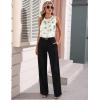 image:imageZeagoo Womens Silk Satin Tank Tops Crew Neck Pleated Camisole Sleeveless Business Work Blouse Dressy Casual Summer ShirtApricot Grey Floral