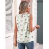 image:imageZeagoo Womens Silk Satin Tank Tops Crew Neck Pleated Camisole Sleeveless Business Work Blouse Dressy Casual Summer ShirtApricot Grey Floral
