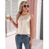 image:imageZeagoo Womens Silk Satin Tank Tops Crew Neck Pleated Camisole Sleeveless Business Work Blouse Dressy Casual Summer ShirtLight Champagne