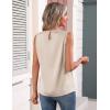 image:imageZeagoo Womens Silk Satin Tank Tops Crew Neck Pleated Camisole Sleeveless Business Work Blouse Dressy Casual Summer ShirtLight Champagne
