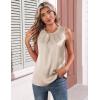 image:imageZeagoo Womens Silk Satin Tank Tops Crew Neck Pleated Camisole Sleeveless Business Work Blouse Dressy Casual Summer ShirtLight Champagne