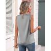 image:imageZeagoo Womens Silk Satin Tank Tops Crew Neck Pleated Camisole Sleeveless Business Work Blouse Dressy Casual Summer ShirtLight Grey