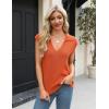 image:imageZeagoo Womens Sleeveless Sweaters Vest V Neck Lightweight Knit Pullover Sweater Dressy Summer TopsOrange