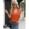 image:imageZeagoo Womens Sleeveless Sweaters Vest V Neck Lightweight Knit Pullover Sweater Dressy Summer TopsOrange