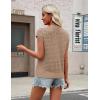 image:imageZeagoo Womens Spring Summer Crochet Tops Cap Sleeve Sweater Vest Hollow Out Pullover Shirts Beach Vacation ClothesAkhaki