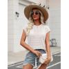 image:imageZeagoo Womens Spring Summer Crochet Tops Cap Sleeve Sweater Vest Hollow Out Pullover Shirts Beach Vacation ClothesAwhite