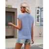 image:imageZeagoo Womens Spring Summer Crochet Tops Cap Sleeve Sweater Vest Hollow Out Pullover Shirts Beach Vacation ClothesLight Blue