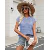 image:imageZeagoo Womens Spring Summer Crochet Tops Cap Sleeve Sweater Vest Hollow Out Pullover Shirts Beach Vacation ClothesLight Blue