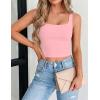 image:imageZeagoo Womens Square Neck Sleeveless Crop Tops 2026 Cute Double Layer Casual Slim Fit Trendy Tank TopsBaby Pink