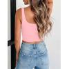 image:imageZeagoo Womens Square Neck Sleeveless Crop Tops 2026 Cute Double Layer Casual Slim Fit Trendy Tank TopsBaby Pink