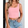 image:imageZeagoo Womens Square Neck Sleeveless Crop Tops 2026 Cute Double Layer Casual Slim Fit Trendy Tank TopsBaby Pink