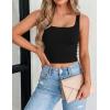 image:imageZeagoo Womens Square Neck Sleeveless Crop Tops 2026 Cute Double Layer Casual Slim Fit Trendy Tank TopsBlack