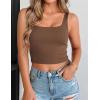 image:imageZeagoo Womens Square Neck Sleeveless Crop Tops 2026 Cute Double Layer Casual Slim Fit Trendy Tank TopsBrown