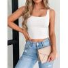 image:imageZeagoo Womens Square Neck Sleeveless Crop Tops 2026 Cute Double Layer Casual Slim Fit Trendy Tank TopsBwhite
