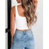 image:imageZeagoo Womens Square Neck Sleeveless Crop Tops 2026 Cute Double Layer Casual Slim Fit Trendy Tank TopsBwhite