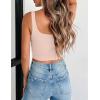 image:imageZeagoo Womens Square Neck Sleeveless Crop Tops 2026 Cute Double Layer Casual Slim Fit Trendy Tank TopsChampagne