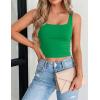 image:imageZeagoo Womens Square Neck Sleeveless Crop Tops 2026 Cute Double Layer Casual Slim Fit Trendy Tank TopsGreen