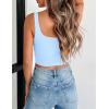 image:imageZeagoo Womens Square Neck Sleeveless Crop Tops 2026 Cute Double Layer Casual Slim Fit Trendy Tank TopsLight Blue
