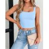 image:imageZeagoo Womens Square Neck Sleeveless Crop Tops 2026 Cute Double Layer Casual Slim Fit Trendy Tank TopsLight Blue