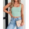 image:imageZeagoo Womens Square Neck Sleeveless Crop Tops 2026 Cute Double Layer Casual Slim Fit Trendy Tank TopsMint Green