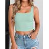 image:imageZeagoo Womens Square Neck Sleeveless Crop Tops 2026 Cute Double Layer Casual Slim Fit Trendy Tank TopsMint Green