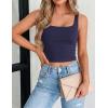image:imageZeagoo Womens Square Neck Sleeveless Crop Tops 2026 Cute Double Layer Casual Slim Fit Trendy Tank TopsNavy Blue