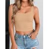 image:imageZeagoo Womens Square Neck Sleeveless Crop Tops 2026 Cute Double Layer Casual Slim Fit Trendy Tank TopsNude