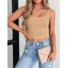 image:imageZeagoo Womens Square Neck Sleeveless Crop Tops 2026 Cute Double Layer Casual Slim Fit Trendy Tank TopsNude