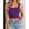 image:imageZeagoo Womens Square Neck Sleeveless Crop Tops 2026 Cute Double Layer Casual Slim Fit Trendy Tank TopsPurple