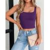 image:imageZeagoo Womens Square Neck Sleeveless Crop Tops 2026 Cute Double Layer Casual Slim Fit Trendy Tank TopsPurple