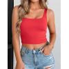 image:imageZeagoo Womens Square Neck Sleeveless Crop Tops 2026 Cute Double Layer Casual Slim Fit Trendy Tank TopsRed