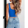 image:imageZeagoo Womens Square Neck Sleeveless Crop Tops 2026 Cute Double Layer Casual Slim Fit Trendy Tank TopsRoyal Blue