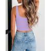 image:imageZeagoo Womens Square Neck Sleeveless Crop Tops 2026 Cute Double Layer Casual Slim Fit Trendy Tank TopsViolet