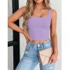 image:imageZeagoo Womens Square Neck Sleeveless Crop Tops 2026 Cute Double Layer Casual Slim Fit Trendy Tank TopsViolet