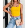 image:imageZeagoo Womens Square Neck Sleeveless Crop Tops 2026 Cute Double Layer Casual Slim Fit Trendy Tank TopsYellow