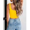 image:imageZeagoo Womens Square Neck Sleeveless Crop Tops 2026 Cute Double Layer Casual Slim Fit Trendy Tank TopsYellow