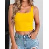image:imageZeagoo Womens Square Neck Sleeveless Crop Tops 2026 Cute Double Layer Casual Slim Fit Trendy Tank TopsYellow