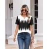 image:imageZeagoo Womens Summer Tops V Neck Short Sleeve Shirts Dressy Casual Blouse Spring Vacation Tshirts ClothesBlack White Gradient