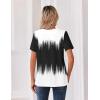 image:imageZeagoo Womens Summer Tops V Neck Short Sleeve Shirts Dressy Casual Blouse Spring Vacation Tshirts ClothesBlack White Gradient