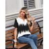 image:imageZeagoo Womens Summer Tops V Neck Short Sleeve Shirts Dressy Casual Blouse Spring Vacation Tshirts ClothesBlack White Gradient