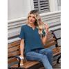 image:imageZeagoo Womens Summer Tops V Neck Short Sleeve Shirts Dressy Casual Blouse Spring Vacation Tshirts ClothesDark Blue