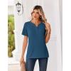 image:imageZeagoo Womens Summer Tops V Neck Short Sleeve Shirts Dressy Casual Blouse Spring Vacation Tshirts ClothesDark Blue