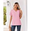 image:imageZeagoo Womens Summer Tops V Neck Short Sleeve Shirts Dressy Casual Blouse Spring Vacation Tshirts ClothesPink