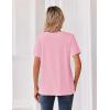 image:imageZeagoo Womens Summer Tops V Neck Short Sleeve Shirts Dressy Casual Blouse Spring Vacation Tshirts ClothesPink