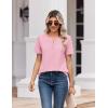 image:imageZeagoo Womens Summer Tops V Neck Short Sleeve Shirts Dressy Casual Blouse Spring Vacation Tshirts ClothesPink